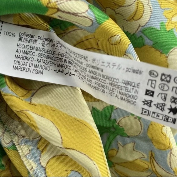 NWT Zara Green and Yellow Long Sleeve Wrap Dress - Picture 3 of 3